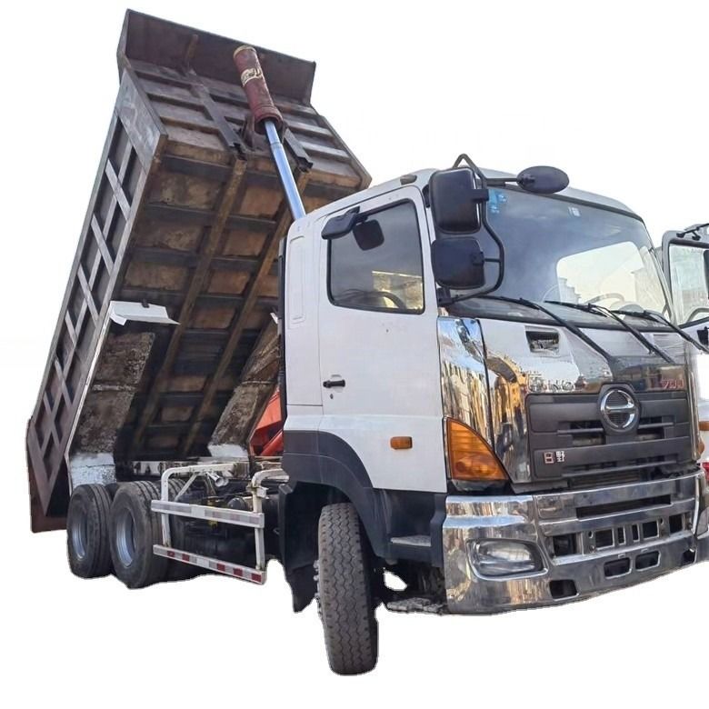 نظام الوسائط المتعددة المستخدم HINO 6 * 4 ثقيلة 700 شاحنة قمامة للبناء الثقيل